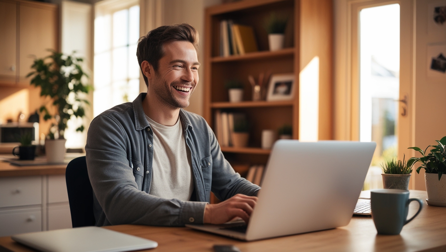 Leonardo_Phoenix_A_UK_male_working_from_home_with_a_cheerful_e_3 von zu Hause aus arbeiten / Remote-Job / Online-Job / von zu Hause aus Geld verdienen / Job / Job in meiner Nähe / Teilzeit-Remote-Job / Teilzeitarbeit von zu Hause aus / Remote-Job in meiner Nähe / von zu Hause aus arbeiten / von zu Hause aus arbeiten / Job / Teilzeitjobs